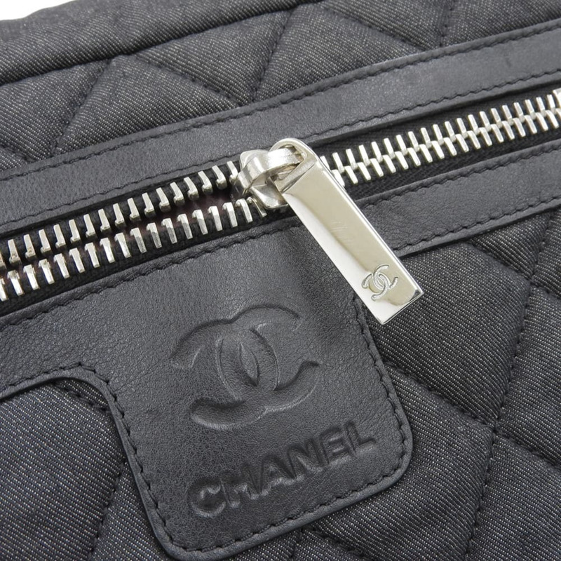 香奈兒 Coco Mark 單背包 A48616,14 號,帆布,灰色-5