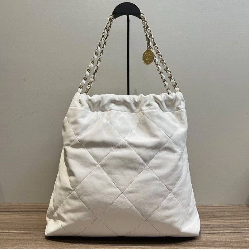 CHANEL 白金黑標Logo中號22bag子母垃圾 36*42*8 98新配件盒子塵袋購證-4