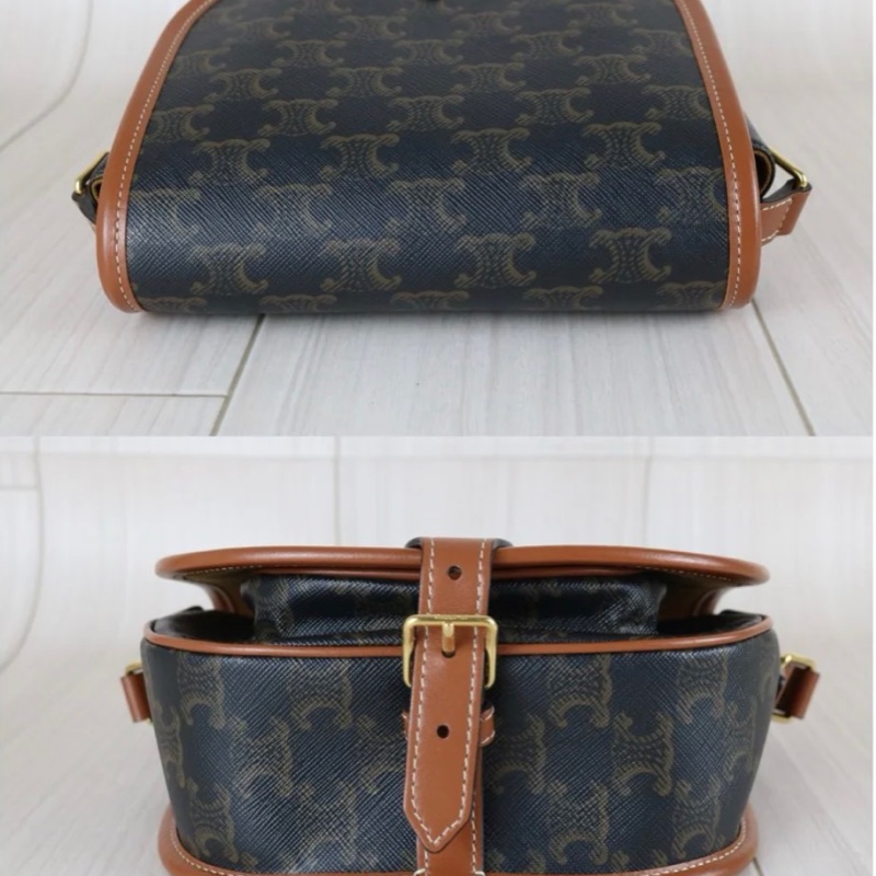 「JL精品代購」97新 CELINE 老花馬鞍包-3