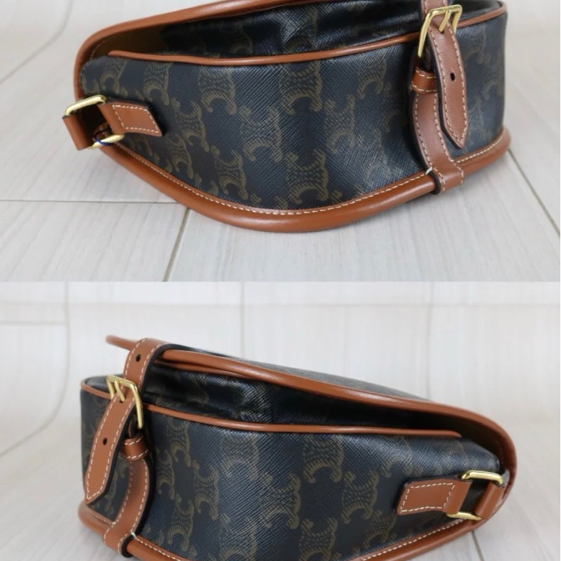 「JL精品代購」97新 CELINE 老花馬鞍包-4