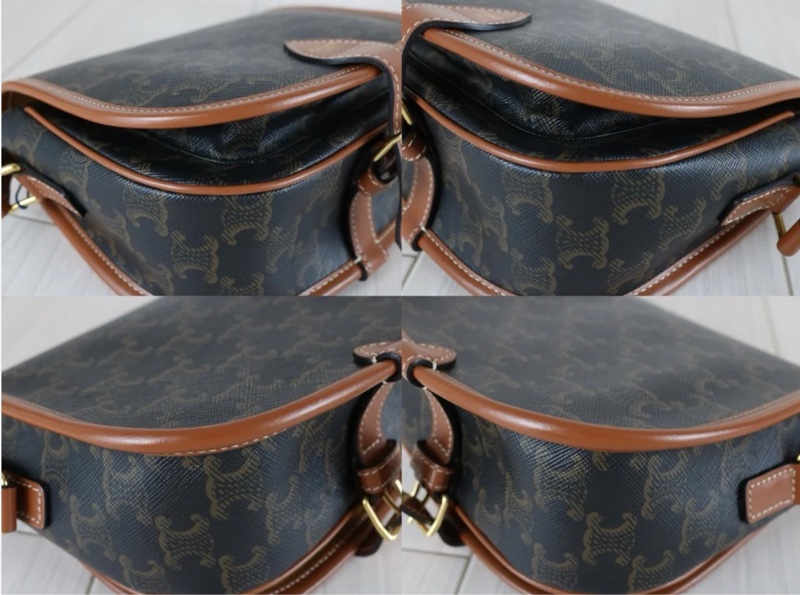 「JL精品代購」97新 CELINE 老花馬鞍包-5