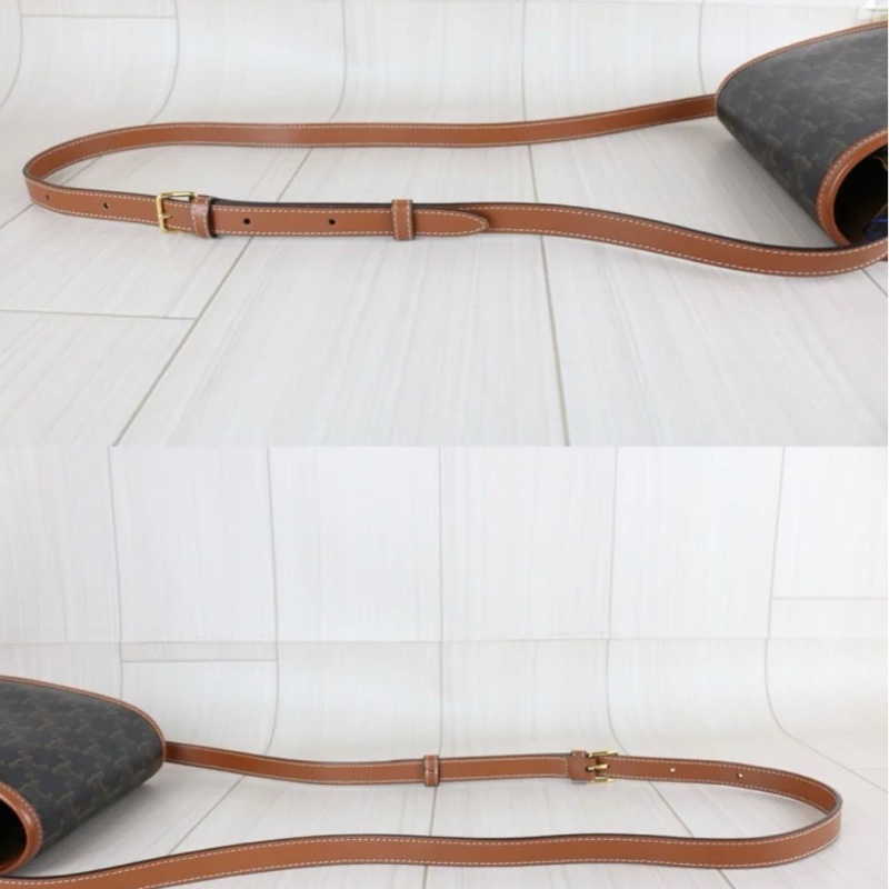 「JL精品代購」97新 CELINE 老花馬鞍包-8