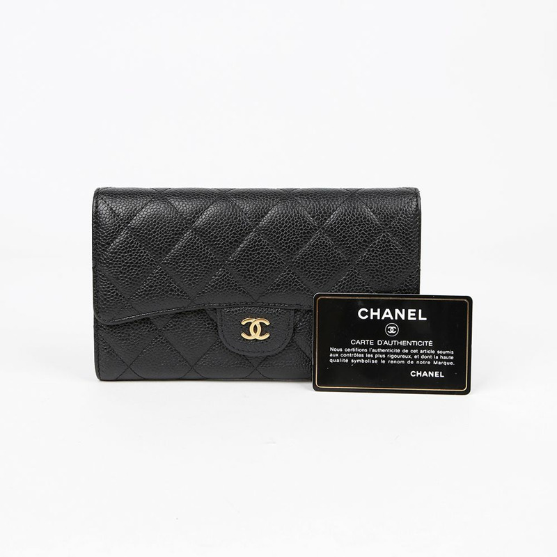 CHANEL A31506 魚子醬經典長皮夾-0