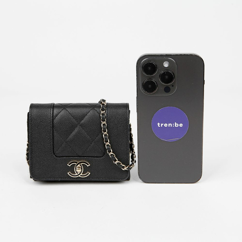 CHANEL AP1783 魚子醬紋 Mademoiselle 鏈條皮夾斜背包-9