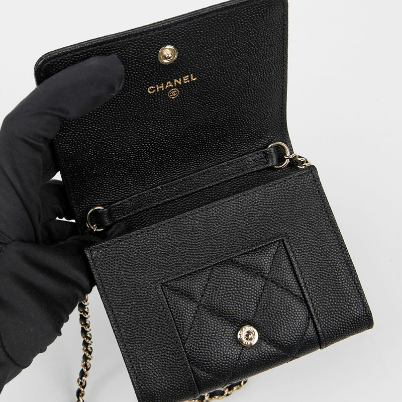 CHANEL AP1783 魚子醬紋 Mademoiselle 鏈條皮夾斜背包-10