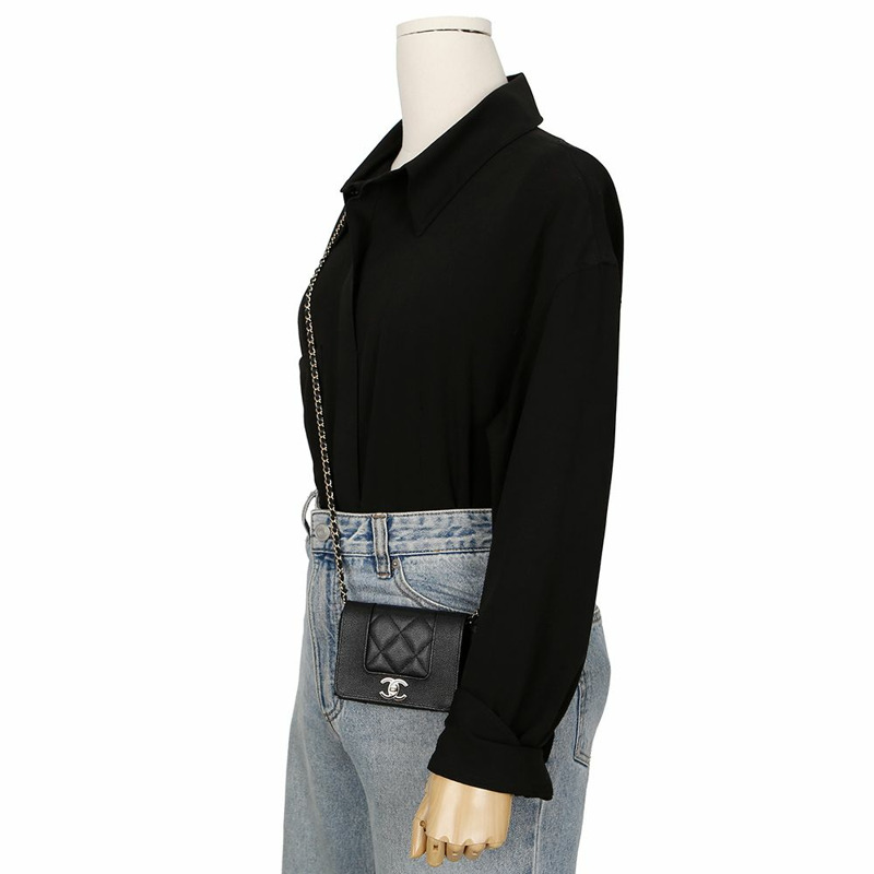 【包稅】CHANEL AP1783 魚子醬紋小牛皮 Mademoiselle 鏈條皮夾斜背包-12