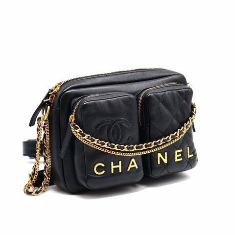 CHANEL 雙口袋炸藥包 - 小號黑金