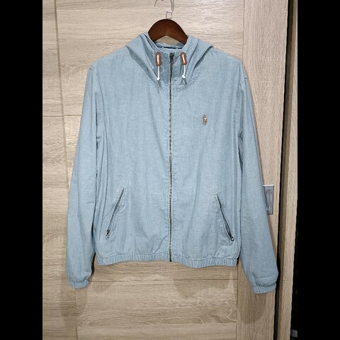 Polo Ralph Lauren RL 淺色 丹寧 牛仔 連帽外套 男L