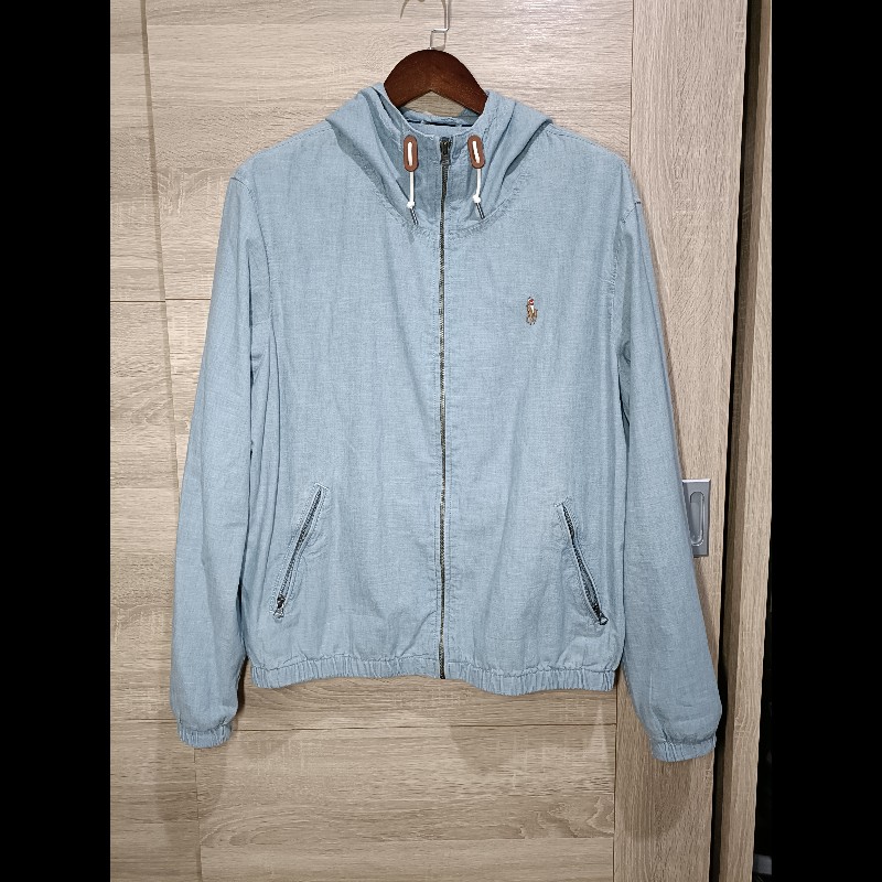 Polo Ralph Lauren RL 淺色 丹寧 牛仔 連帽外套 男L-0