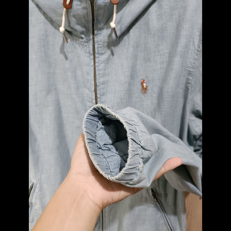 Polo Ralph Lauren RL 淺色 丹寧 牛仔 連帽外套 男L-6