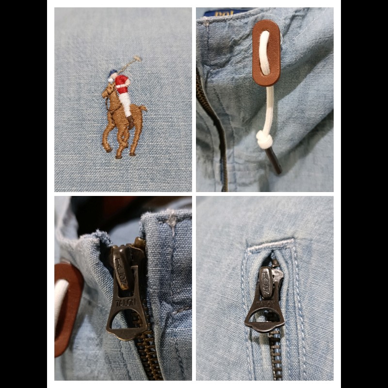 Polo Ralph Lauren RL 淺色 丹寧 牛仔 連帽外套 男L-7