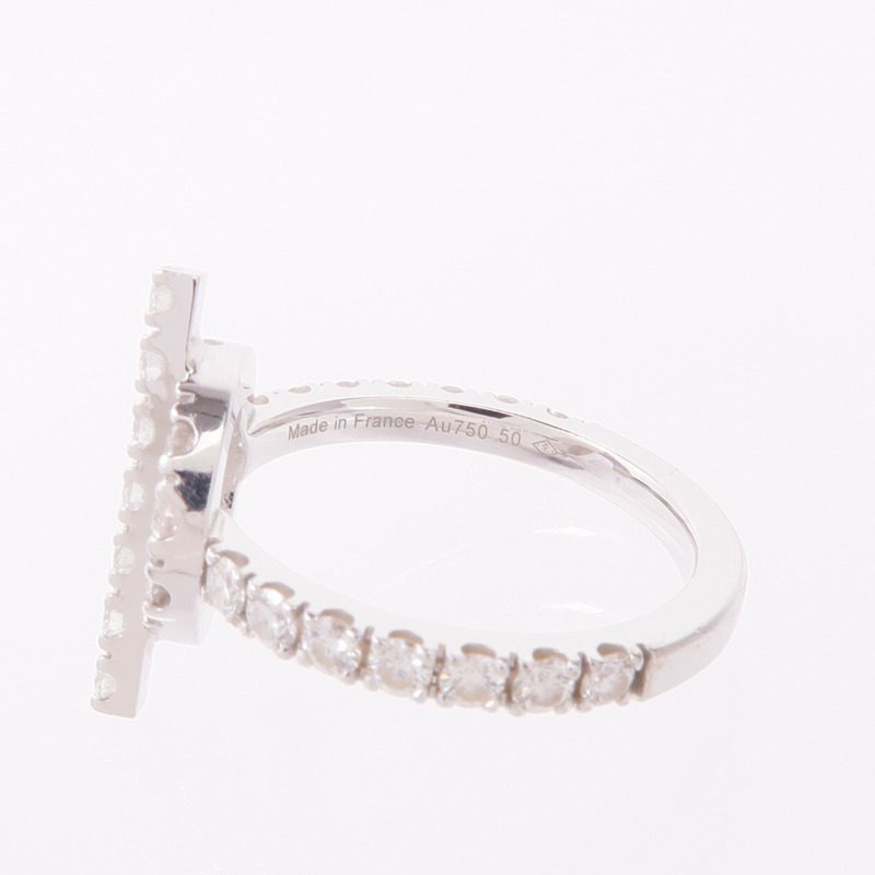 HERMES 18K白金Finesse Ring鑽石戒指Hermes#50/US#5.25-4