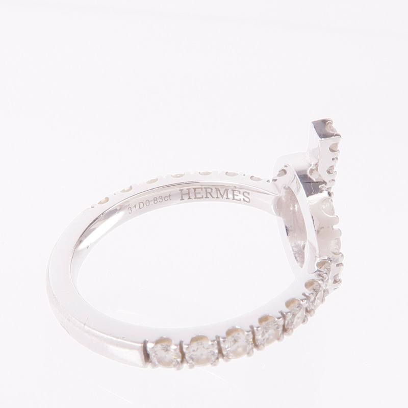 HERMES 18K白金Finesse Ring鑽石戒指Hermes#50/US#5.25-5