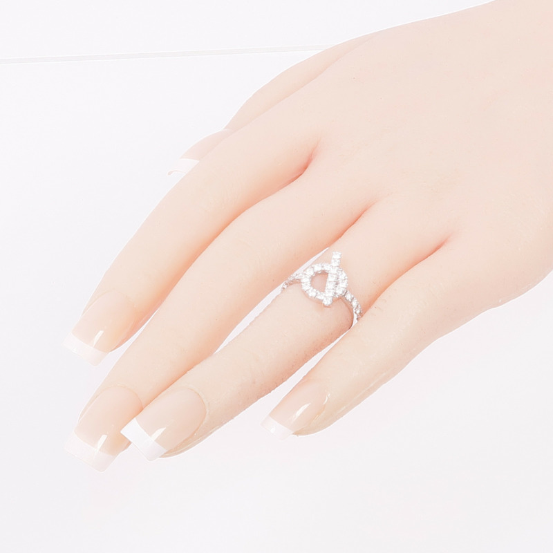 HERMES 18K白金Finesse Ring鑽石戒指Hermes#50/US#5.25-7