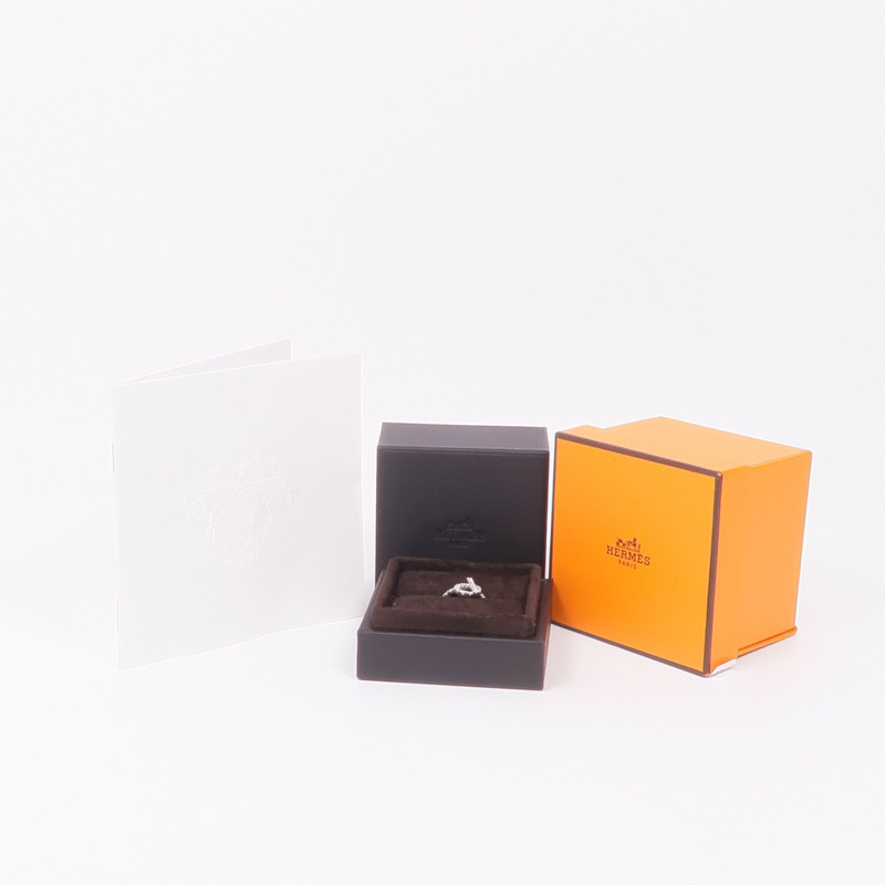 HERMES 18K白金Finesse Ring鑽石戒指Hermes#50/US#5.25-8