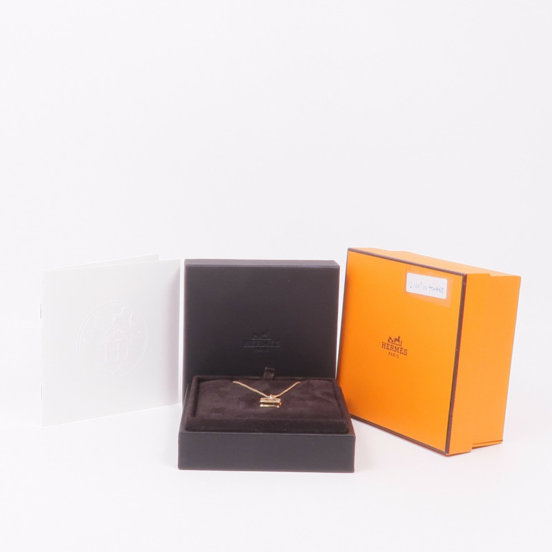 HERMES 18K玫瑰金Amulettes Constance Pendant鑽石項鍊-6