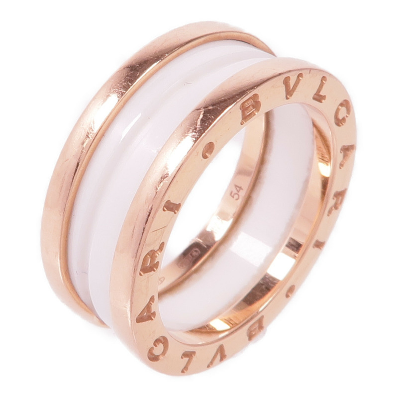 BVLGARI 18K玫瑰金/陶瓷B.Zero1 Ring戒指Bvlgari#54/US#6.75-0