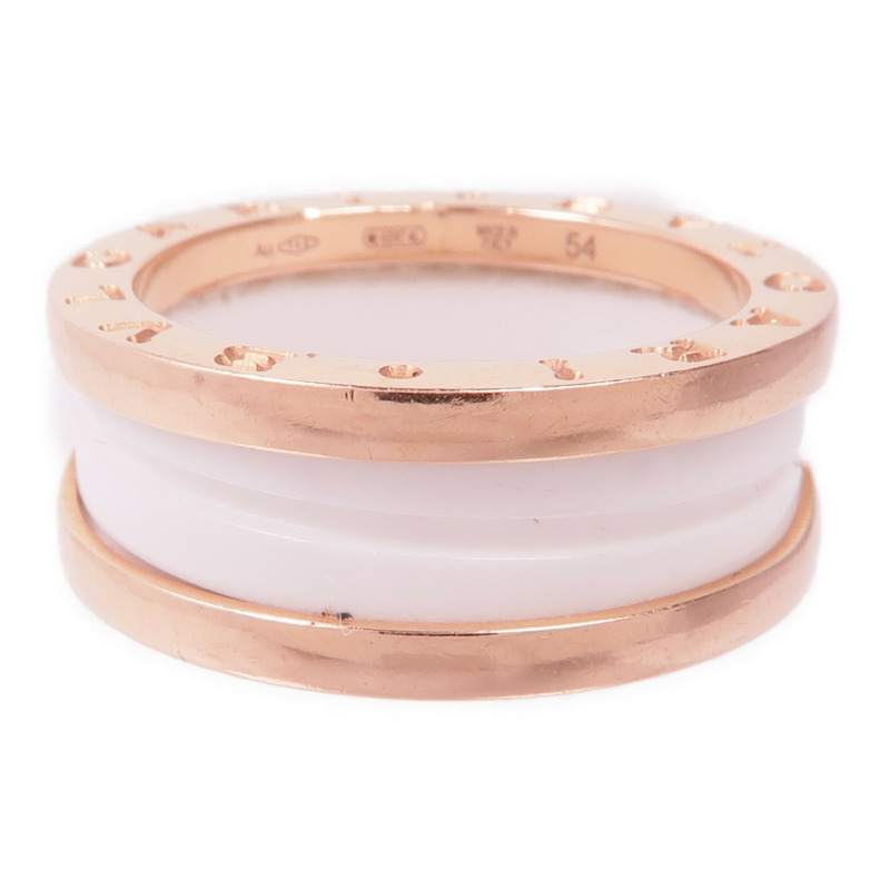 BVLGARI 18K玫瑰金/陶瓷B.Zero1 Ring戒指Bvlgari#54/US#6.75-1