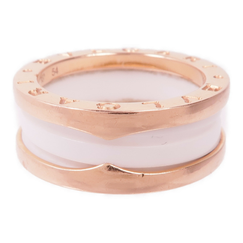 BVLGARI 18K玫瑰金/陶瓷B.Zero1 Ring戒指Bvlgari#54/US#6.75-3