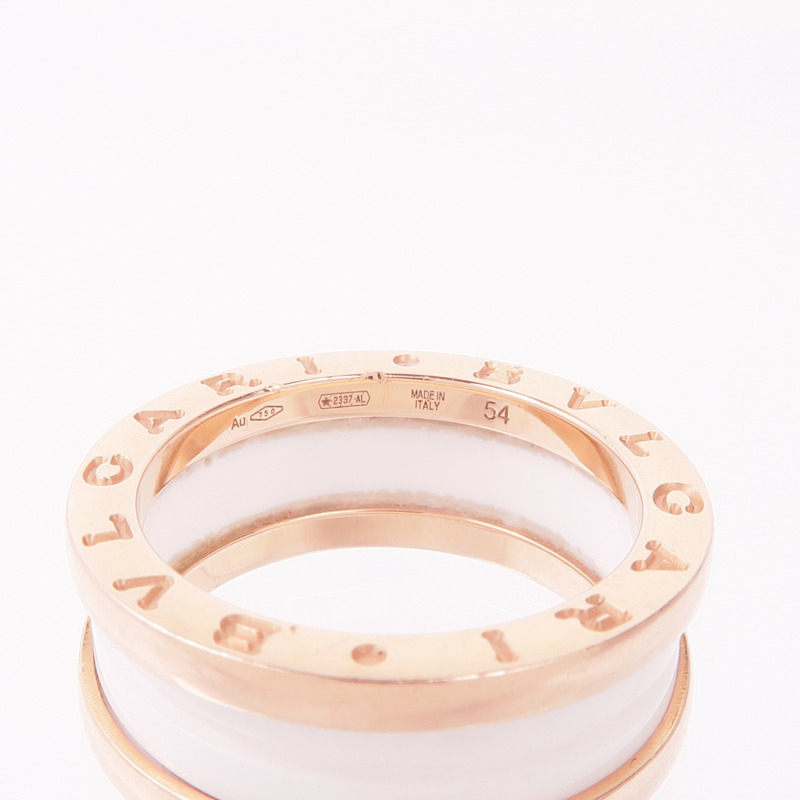 BVLGARI 18K玫瑰金/陶瓷B.Zero1 Ring戒指Bvlgari#54/US#6.75-4