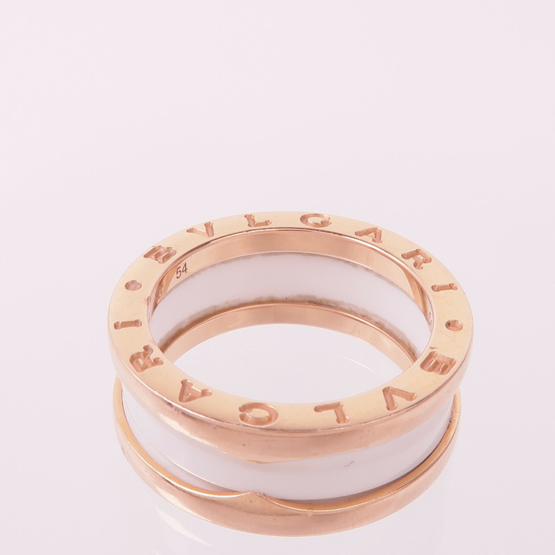 BVLGARI 18K玫瑰金/陶瓷B.Zero1 Ring戒指Bvlgari#54/US#6.75-5