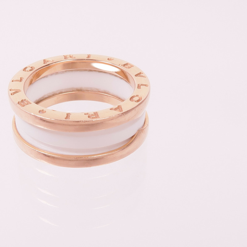 BVLGARI 18K玫瑰金/陶瓷B.Zero1 Ring戒指Bvlgari#54/US#6.75-6