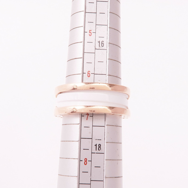 BVLGARI 18K玫瑰金/陶瓷B.Zero1 Ring戒指Bvlgari#54/US#6.75-7