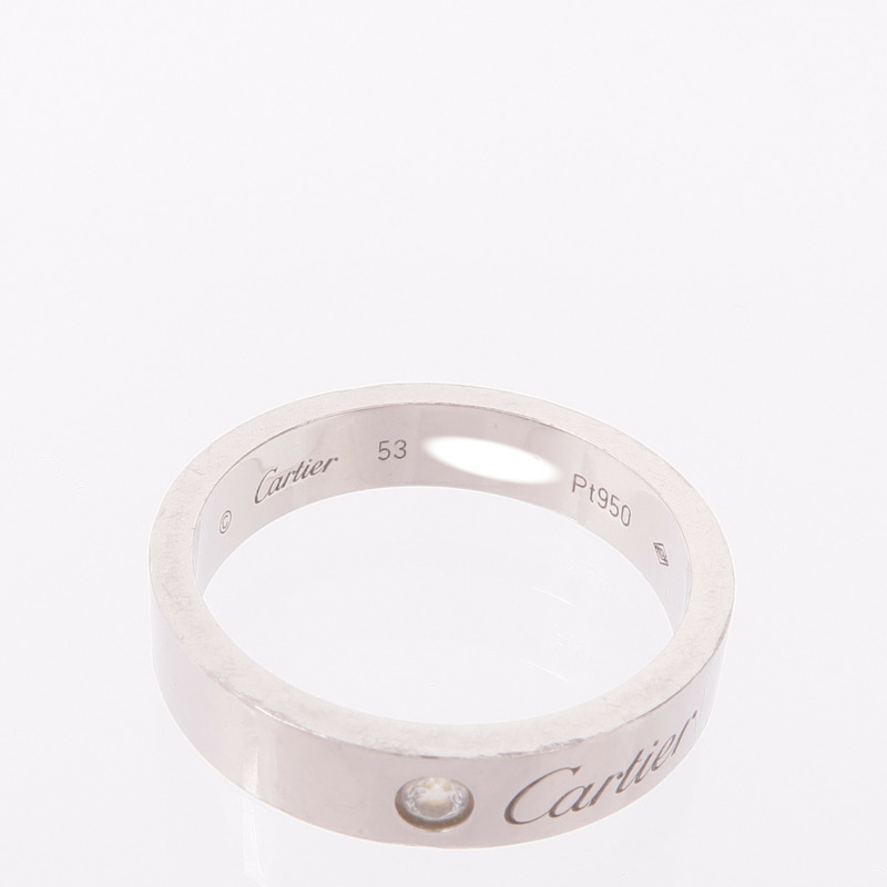 CARTIER PT950鉑金C de Cartier Wedding Band鑽石戒指Cartier#53/US#6.5-5