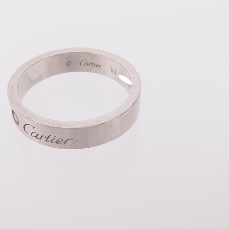 CARTIER PT950鉑金C de Cartier Wedding Band鑽石戒指Cartier#53/US#6.5-8
