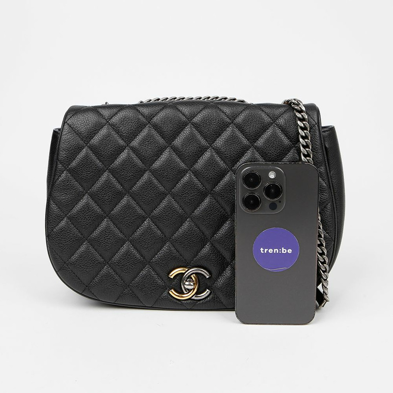 CHANEL 魚子醬紋理 CC Logo 圓形單肩斜背包 A98552-6