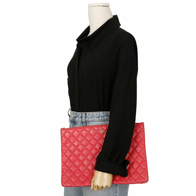 CHANEL 魚子醬紋經典大手拿包 A82552-11