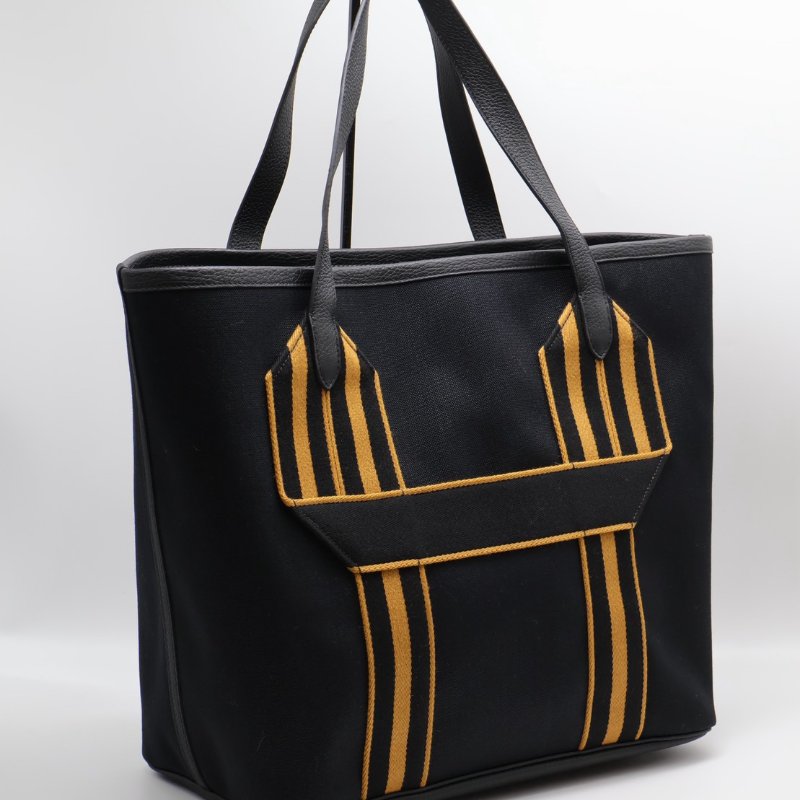 HERMES Pursangle tote - 黑/焦糖 U-1