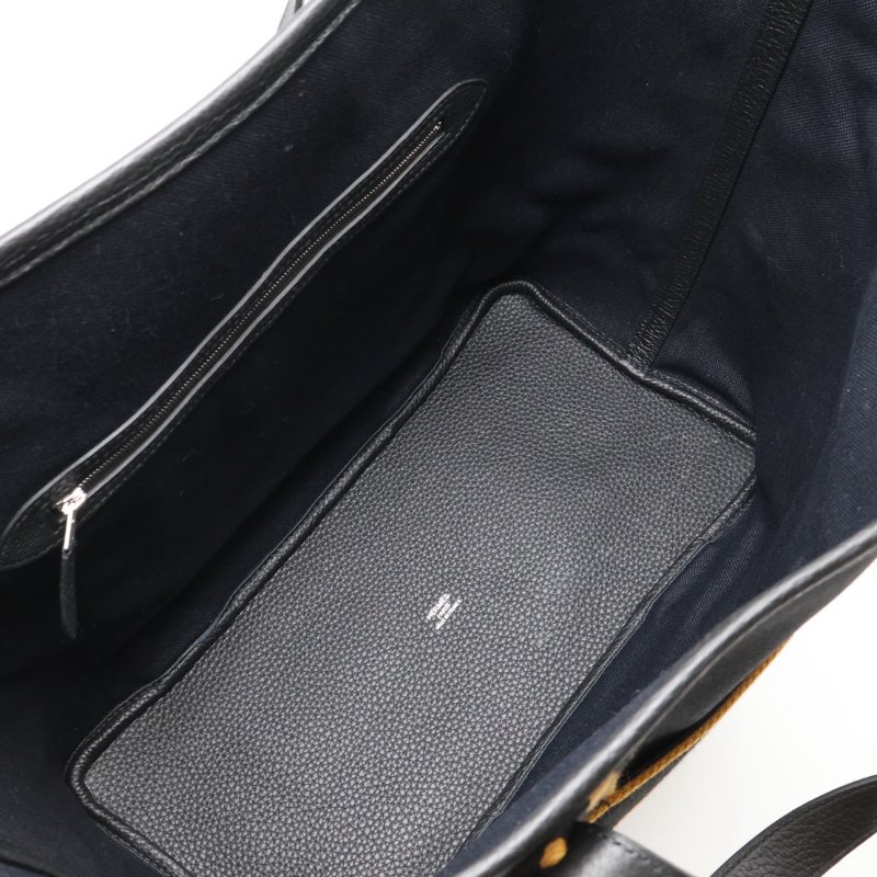 HERMES Pursangle tote - 黑/焦糖 U-2
