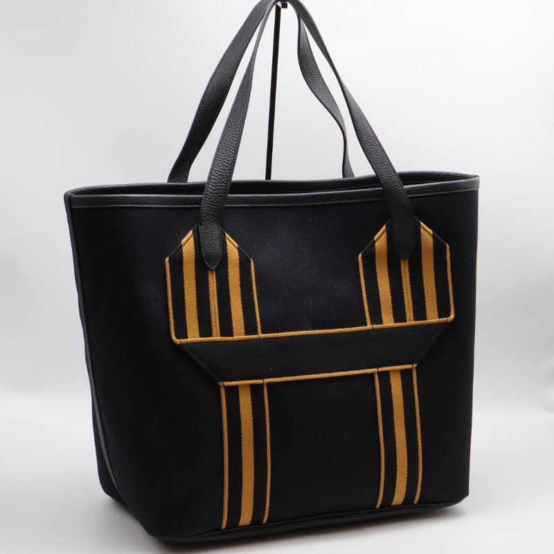 HERMES Pursangle tote - 黑/焦糖 U-6
