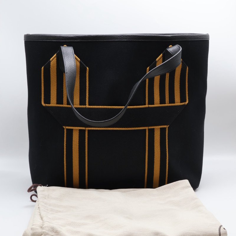 HERMES Pursangle tote - 黑/焦糖 U-8