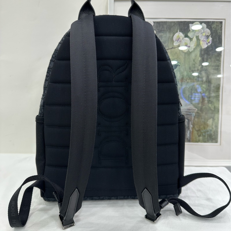 Dior 8 男款雙肩背包 黑色 Oblique印花 24年編碼-1