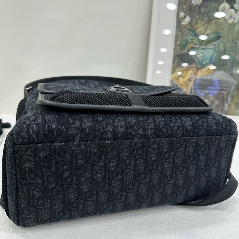 Dior 8 男款雙肩背包 黑色 Oblique印花 24年編碼-4