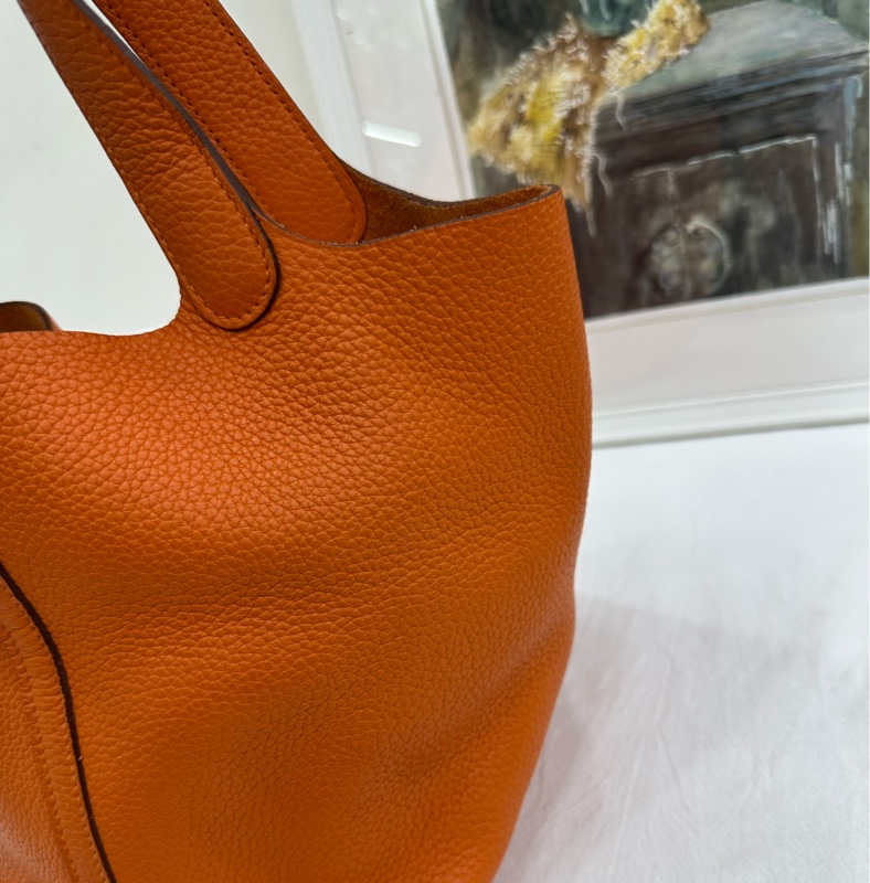 Hermes 愛馬仕 菜籃22 框P 愛馬仕橙 超顯白的顏色-6