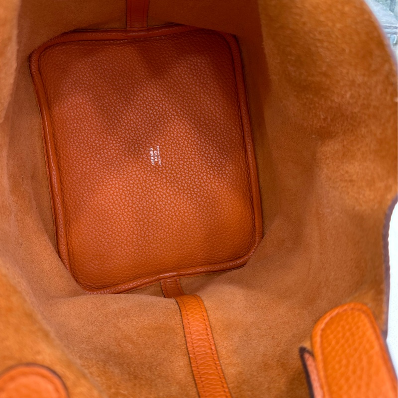 Hermes 愛馬仕 菜籃22 框P 愛馬仕橙 超顯白的顏色-8