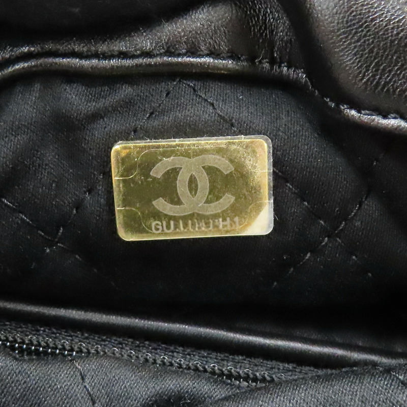 黑色 皮革 CHANEL 22 鍊帶 後背包-8