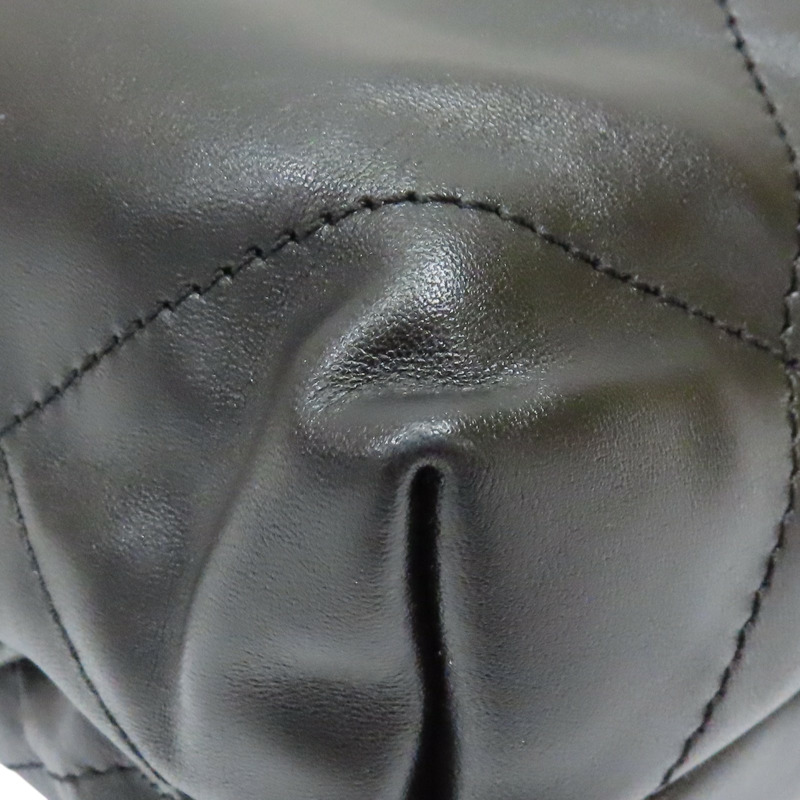 黑色 皮革 CHANEL 22 鍊帶 後背包-10