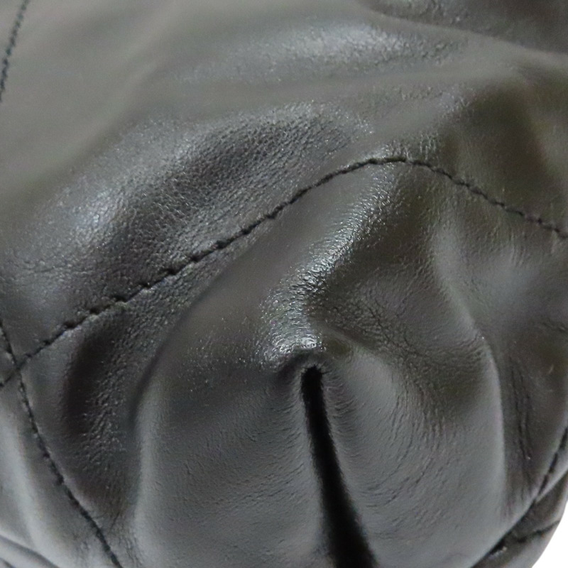 黑色 皮革 CHANEL 22 鍊帶 後背包-11