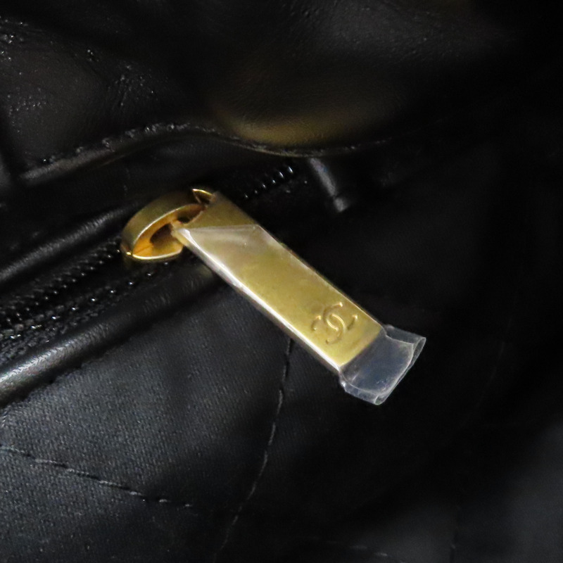 黑色 皮革 CHANEL 22 鍊帶 後背包-14