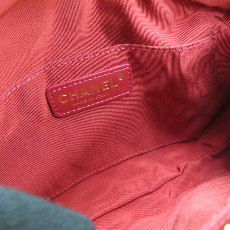 紅色 菱格紋 牛皮 腰包 無卡-5