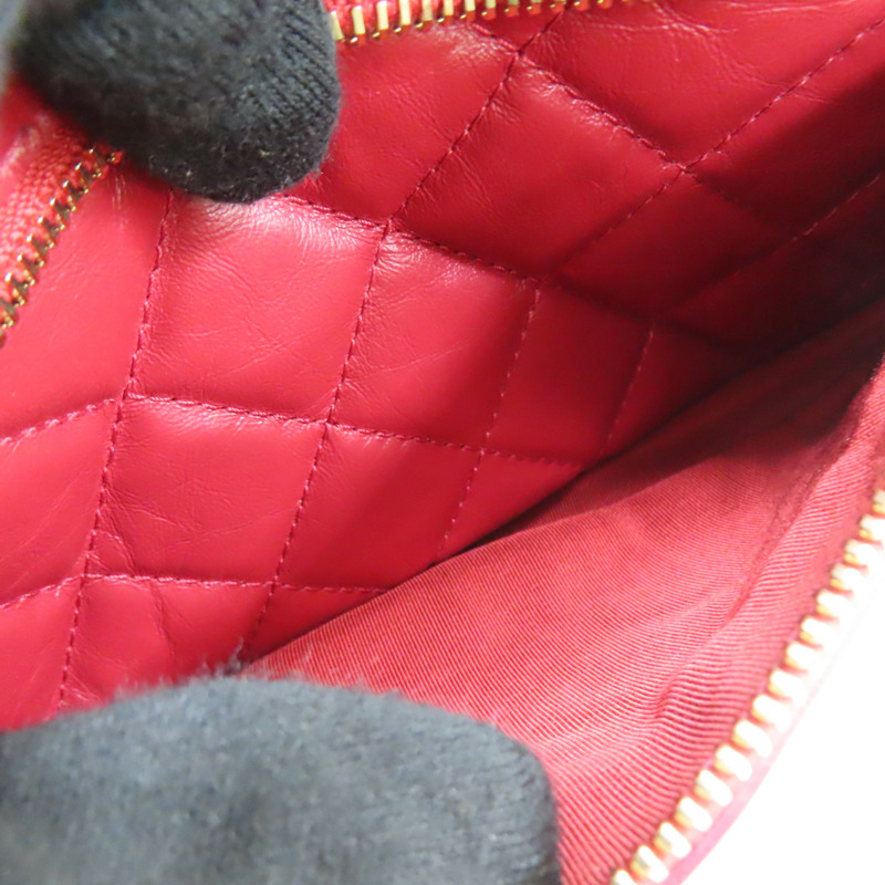 紅色 菱格紋 牛皮 腰包 無卡-8