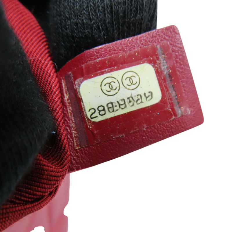 紅色 菱格紋 牛皮 腰包 無卡-11