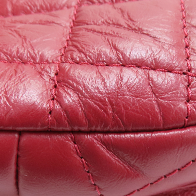 紅色 菱格紋 牛皮 腰包 無卡-15