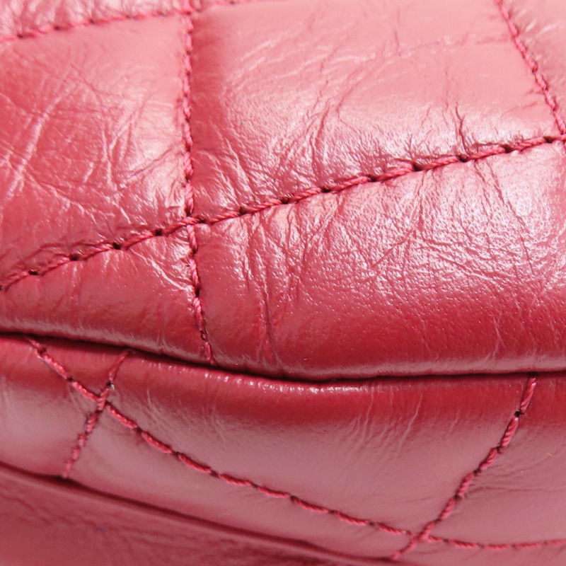 紅色 菱格紋 牛皮 腰包 無卡-16