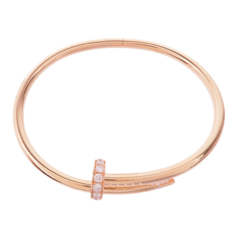 CARTIER 18K玫瑰金Juste Un Clou鑽石手鐲Cartier#17-3