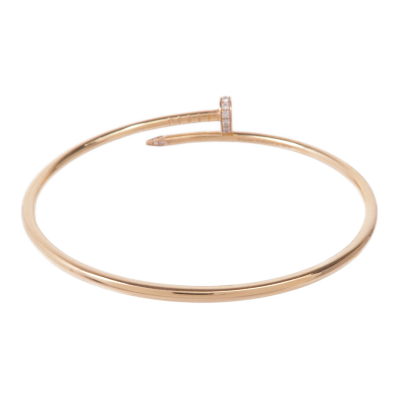 CARTIER 18K玫瑰金Juste un Clou鑽石手鐲Cartier#16-2